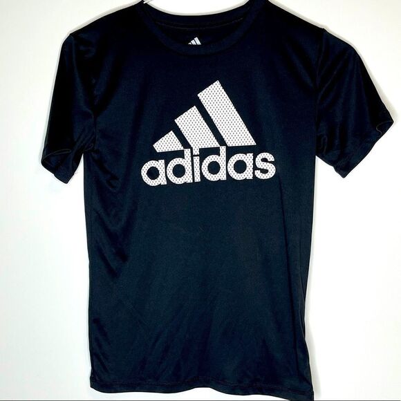 Boy's Medium Adidas Black-White Graphic Logo SS T - Picture 4 of 4